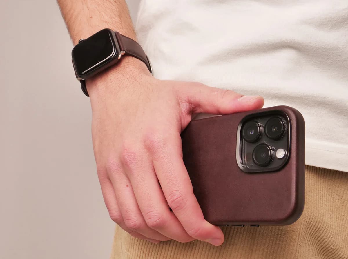 سوار ساعة أبل جلد - بني داكن - Image 4